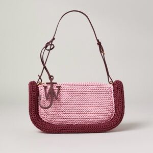 JW Anderson Bolda de Hombro Bumper-15 Bag in pink crochet